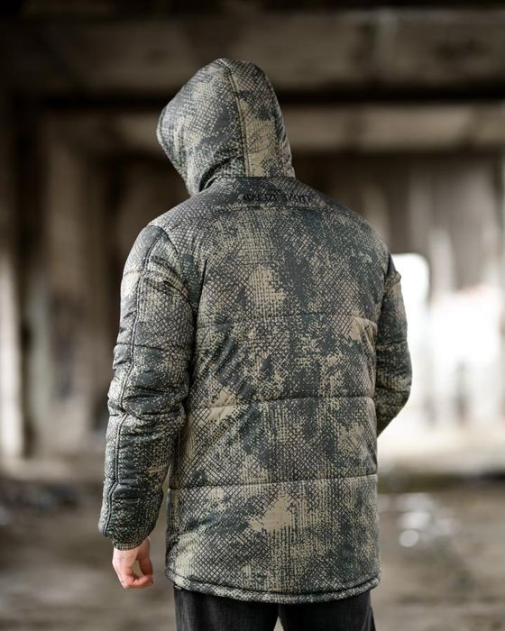 Чорна/Хакі тепла зимова чоловіча двостороння куртка Stone Island