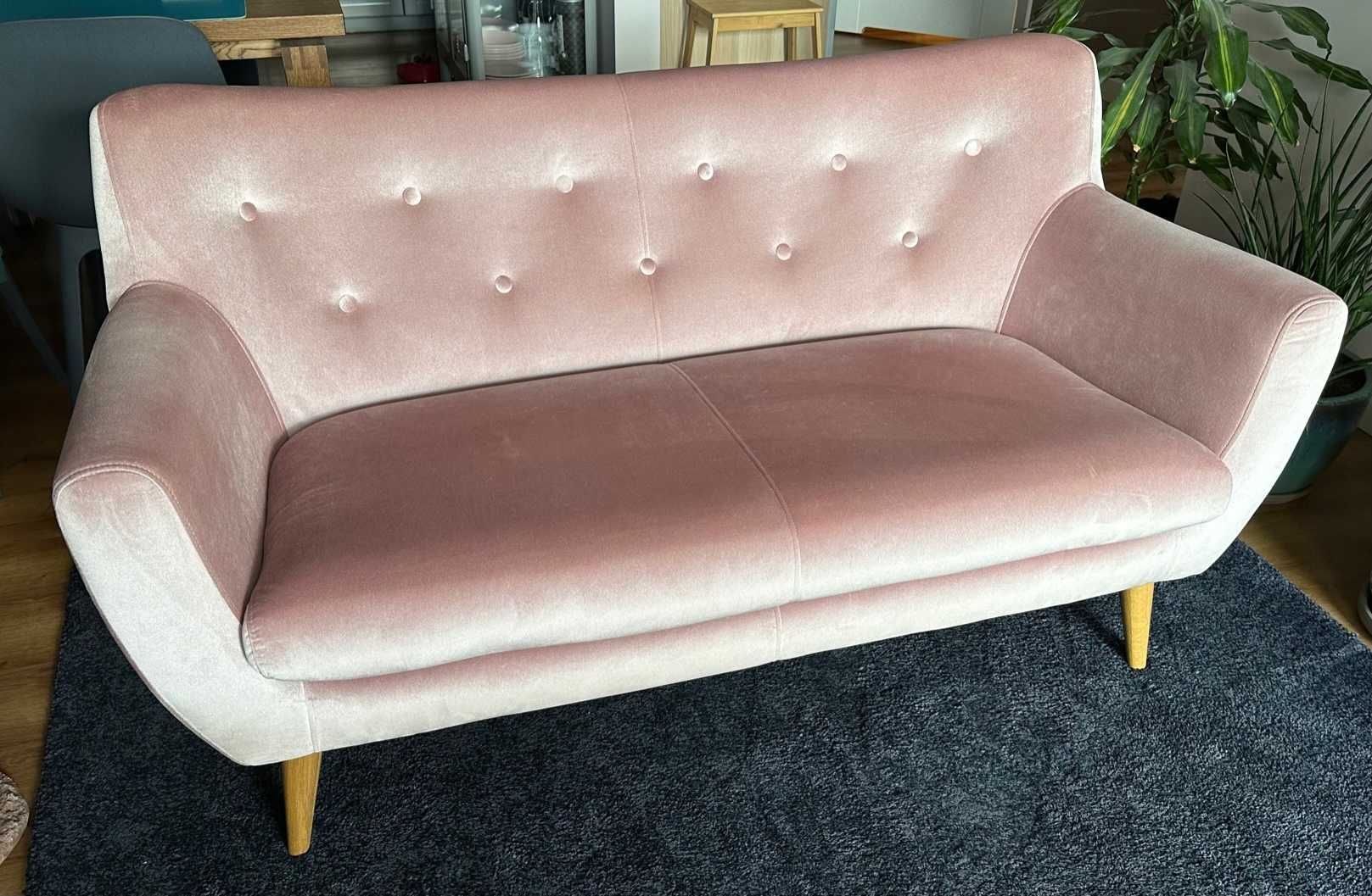 Sofa Almi Decor Formia 2 dwuosobowa aksamitny róż premium