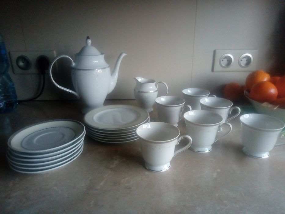 Serwis kawowy na 6 osób CHODZIEŻ Astra Line Marzenie platynowe