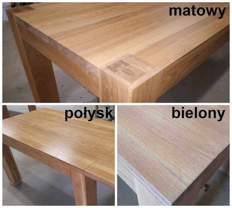 Stół dębowy 160x90 dostawki 240x90cm drewniany grube nogi stolarz