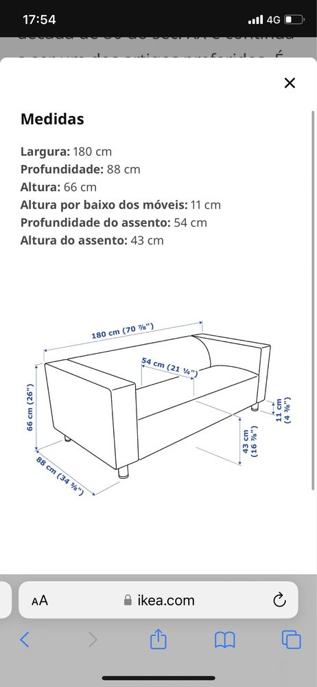 Sofá Cinzento ikea