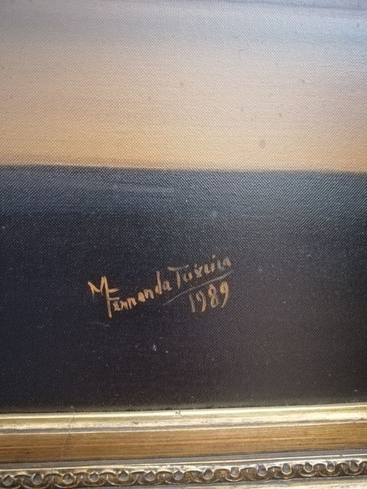 Pintura a óleo sobre tela, assinada Mfernanda Teixeira 1989