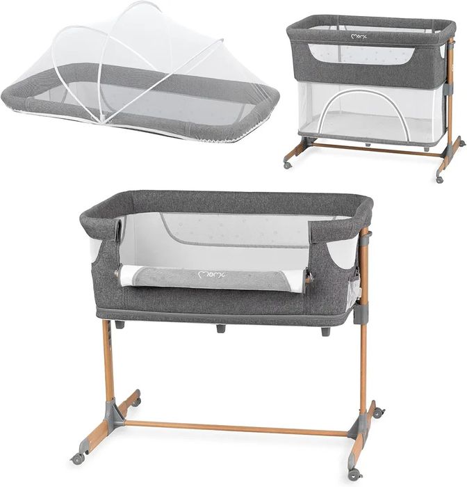 Łóżeczko Momi SMART BED , Szary, 55 x 95 cm.