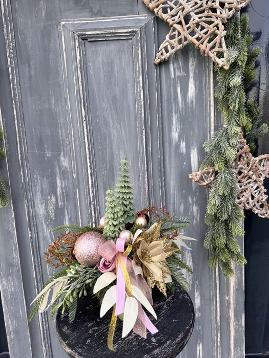 Zimowy stroik z choinkami