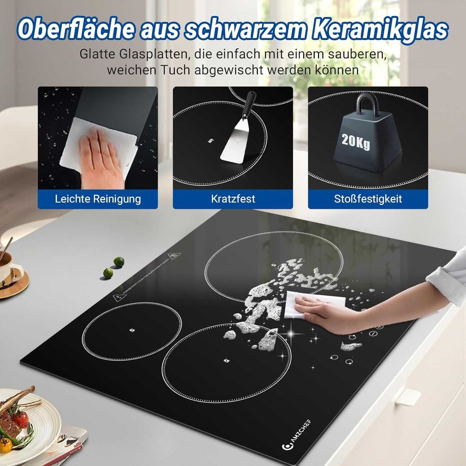 AMZCHEF FS-R55S-PRS01B płyta ceramiczna grzewcza ze szkła ceramicznego