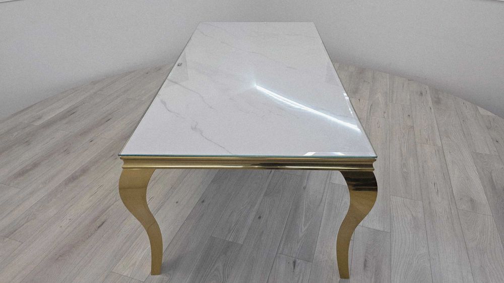 Stol Ludwik Gold 200x100 cm Dekor do wyboru