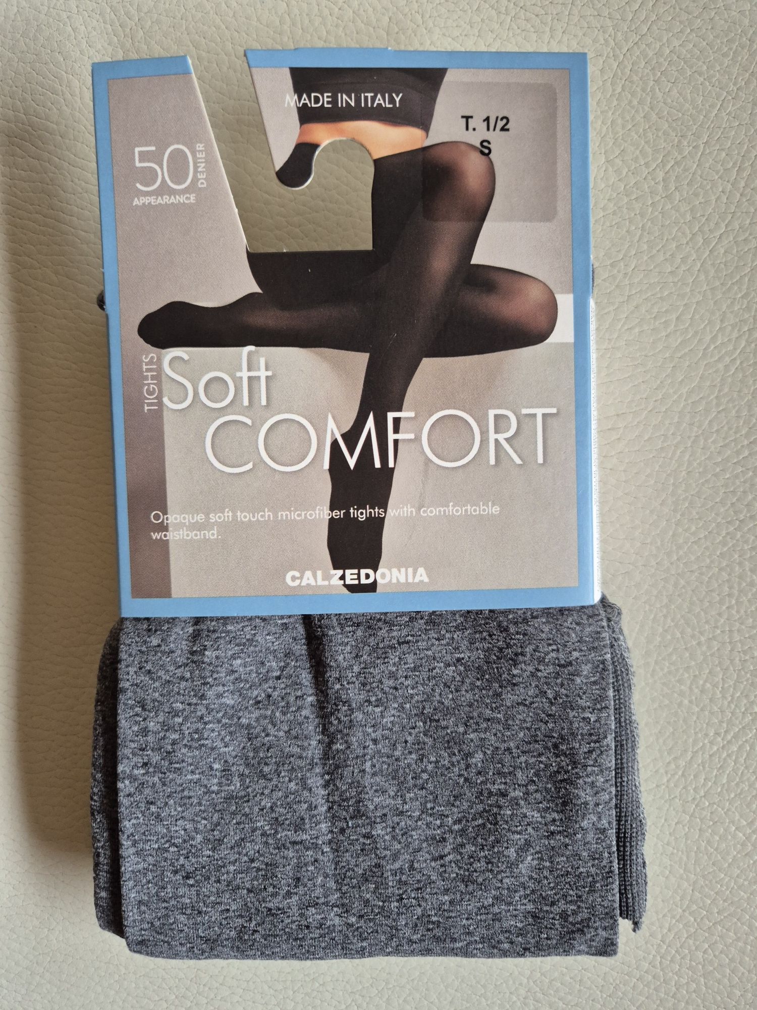 Rajstopy Calzedonia S szare melanż 50 den microfibra soft comfort