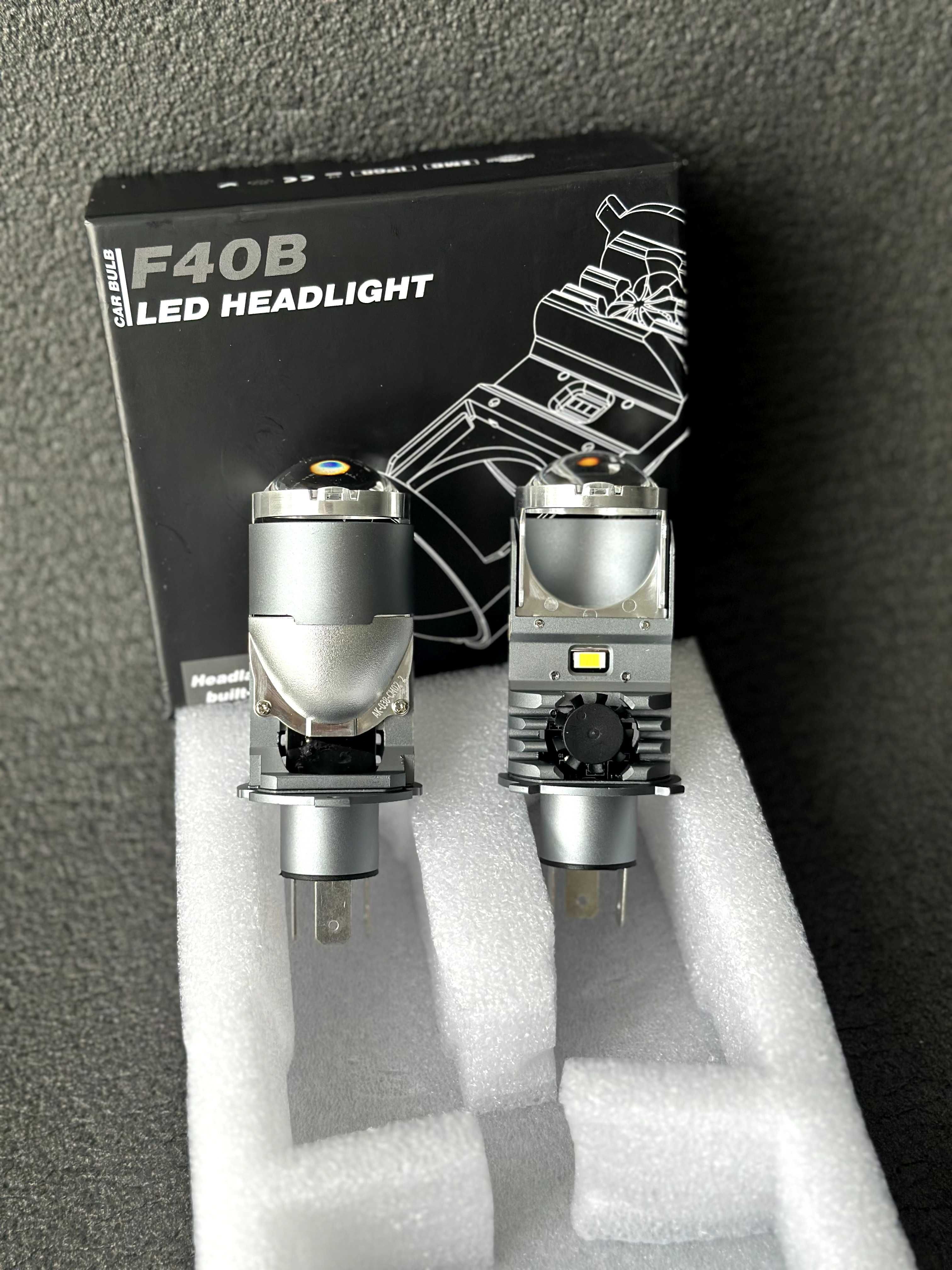 Автомобильные LED лампы F40B H4 с линзой, Bi лед линзы н4