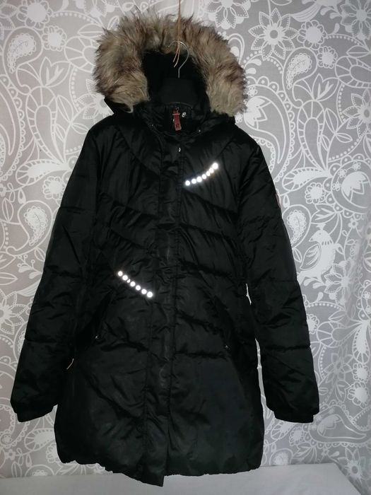 REIMA długi zimowy płaszcz z kapturem