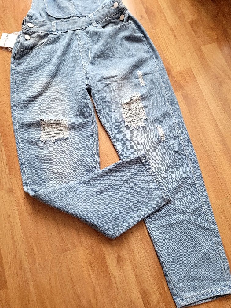 Spodnie Ogrodniczki mom jeans r S