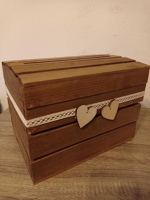 Rustykalna skrzynka pudełko na koperty ślub wesele