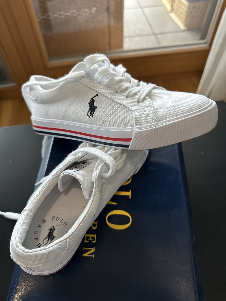 Sneakersy buty POLO RALPH LAUREN - Evanston  White/Navy rozmiar 35