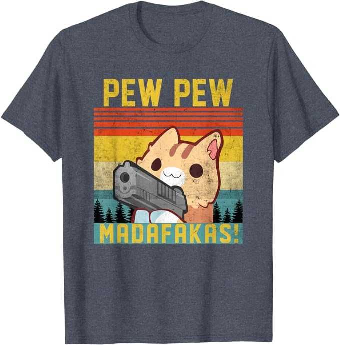 T-shirt amantes de gatos "Pew pew madafakas" - VÁRIAS CORES/TAMANHOS