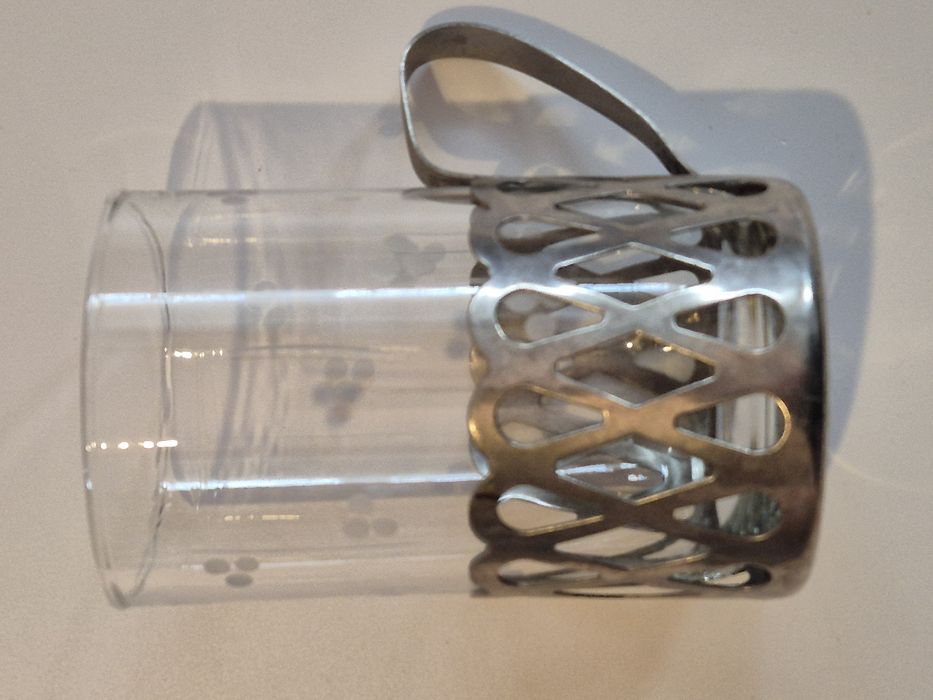 3 szklanki z PRL koszyczki i szklanki w kropki unikat