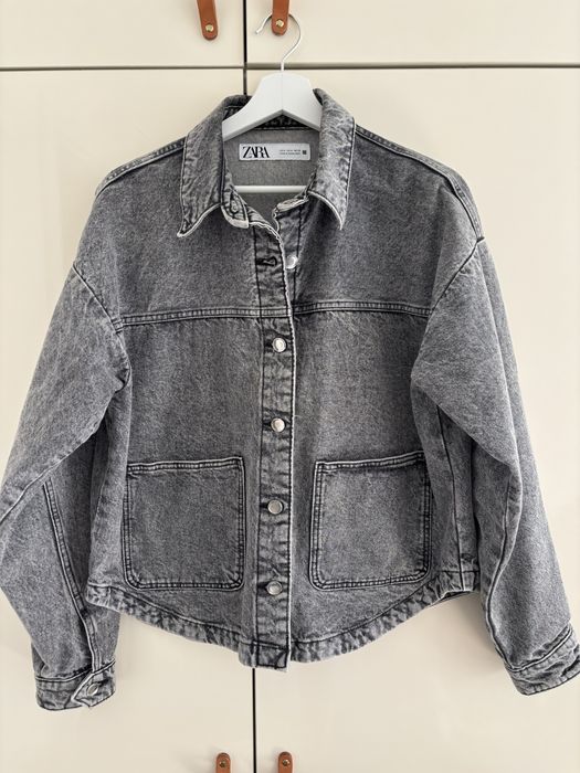 Kurtka damska jeans Zara S szara