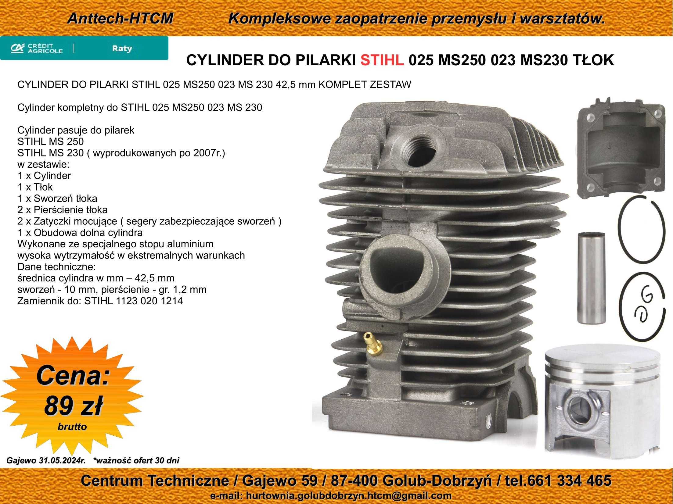 Cylinder z wałem do PILARKI STIHL 170/180 kpl. M90697