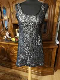 Sukienka cekinowa czarna mini S