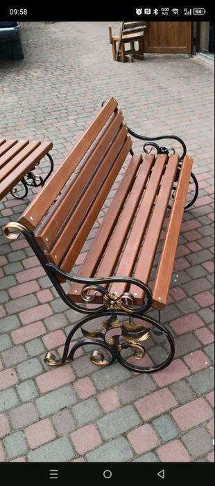 АКЦІЯ! Лавка лофт зі спинкою, кована лавка, паркова лавочка, скамейка