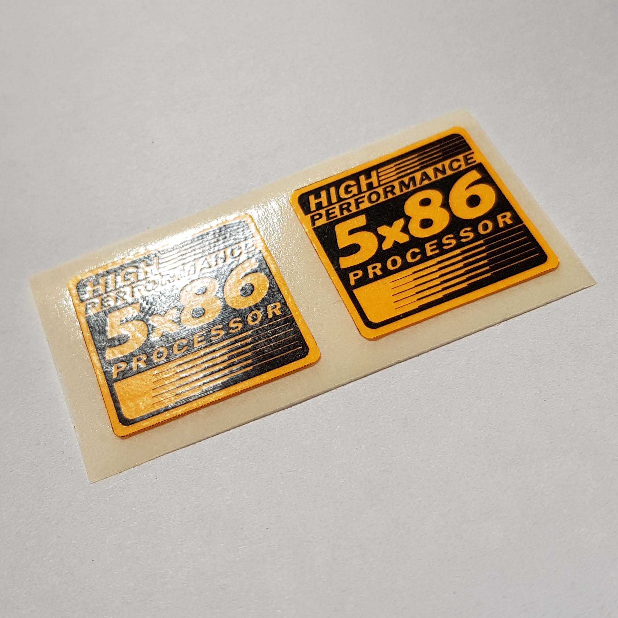 586 5x86 processor Наклейки на старий ретро компьютер PC sticker
