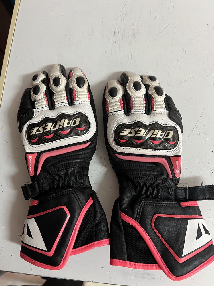 Luvas Dainese Carbon D1 Long Lady Pink Nr. S/6.5
