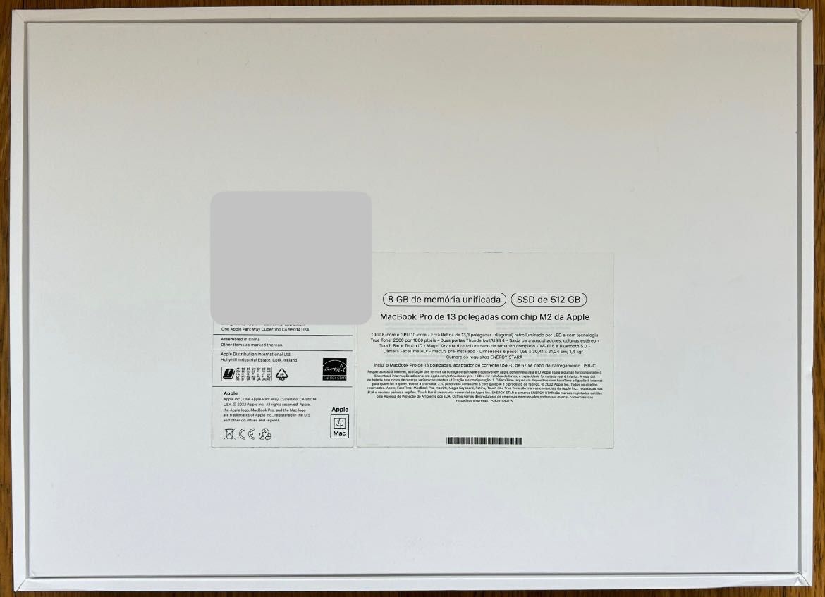 Apple MacBook Pro 13.3'' M2 8-core 8GB 512GB SSD- c/novo(com garantia)