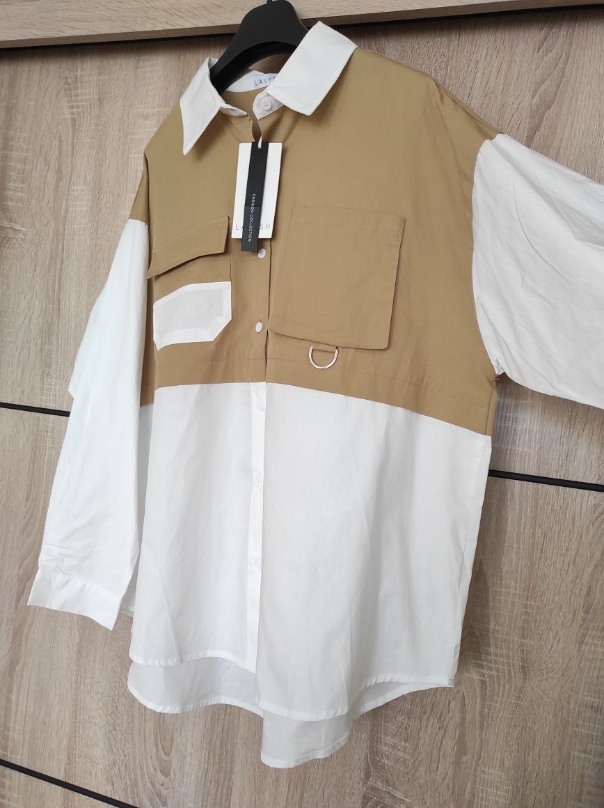 Nowa unikatowa koszula bawełniana bawełna plus size 48 50 Boho