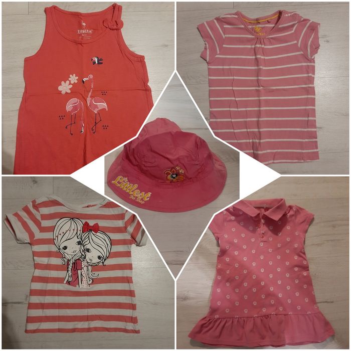 Zestaw bluzki T-shirty r.86-92, 18-24 m-ce bawełna gratis kapelusik