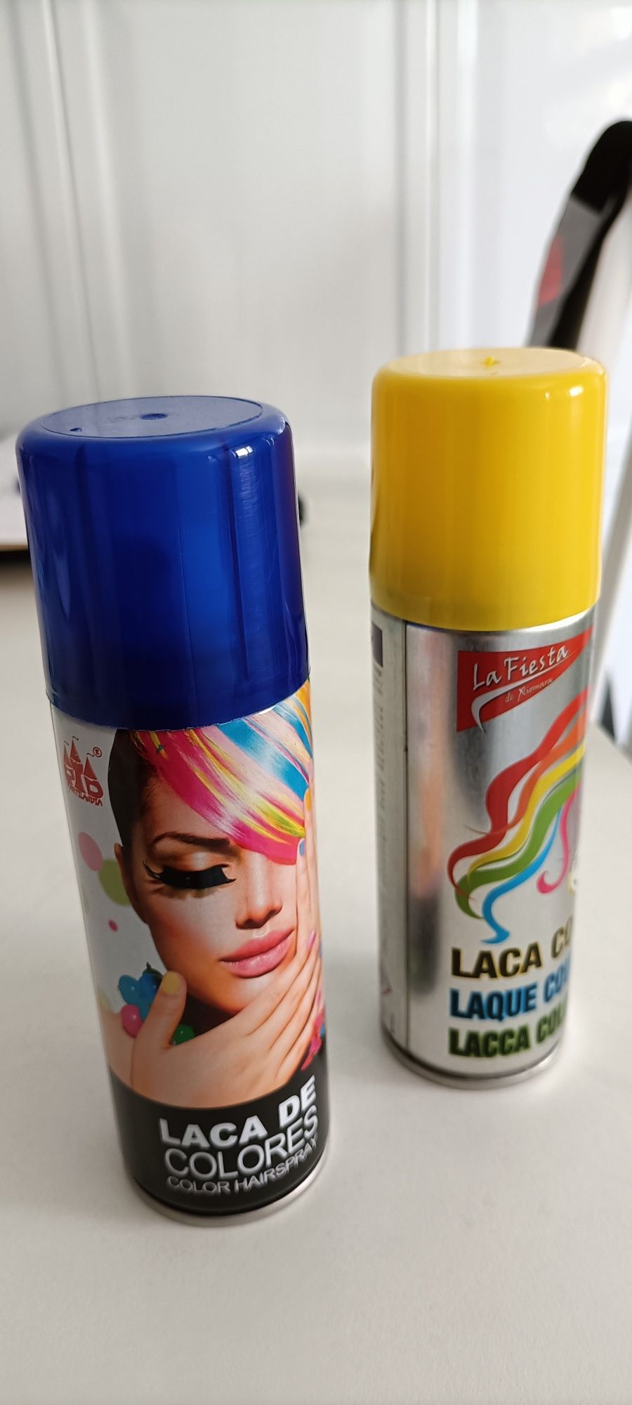 Spray Pintura para Cabelo - como Novo - marca Espanhol - Azul amareol