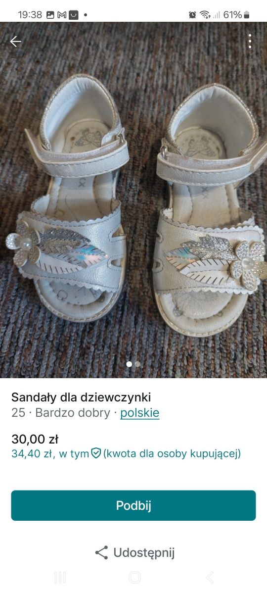 Sandały dla dziewczynki 25