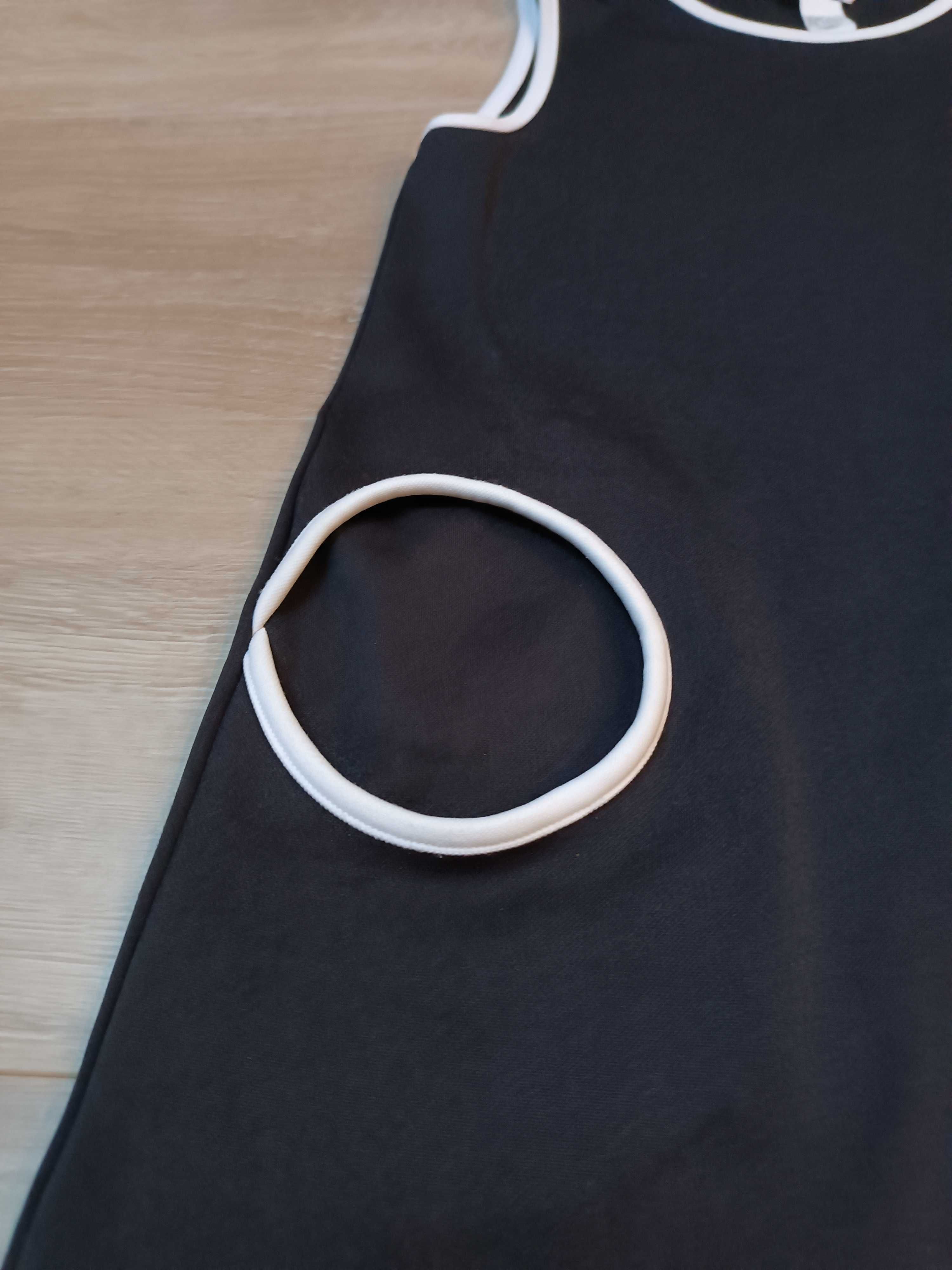 Czarno-biała sukienka retro okrągła kieszonka 'H&M' 134