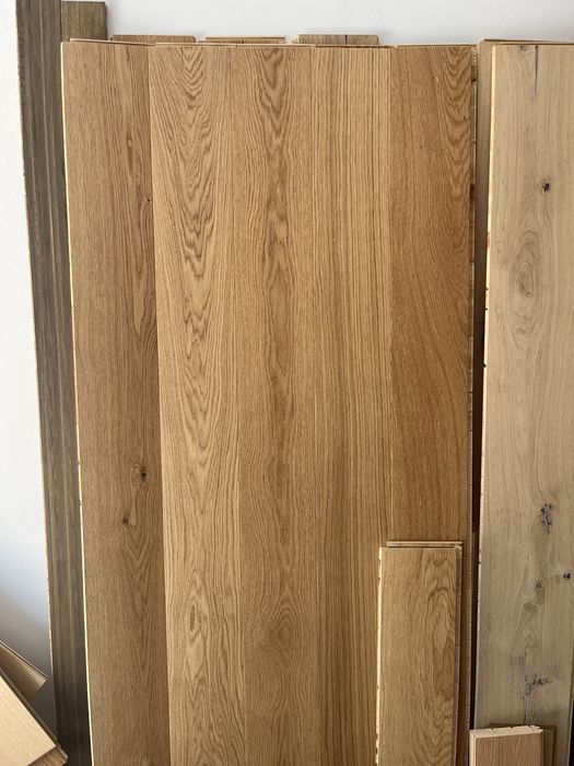 Deska dębowa z pięknego dębu - szczotkowana lakierowana 15cm