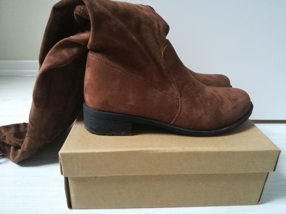 Kozaki camel /brązowe r 37 za kolano