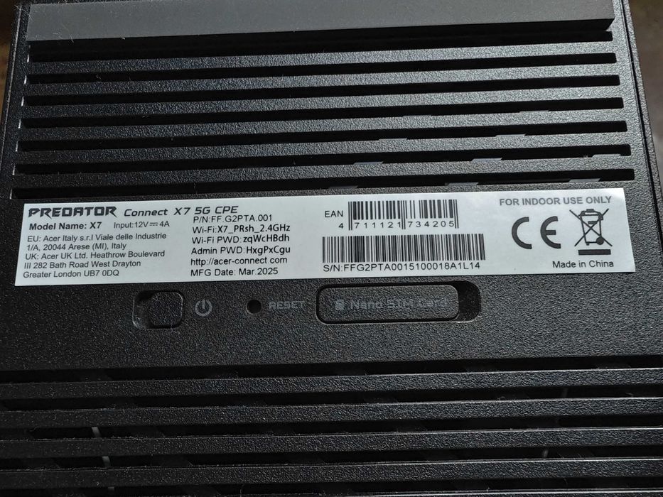 Acer Predator Connect X7 5G CPE Wi-Fi7
