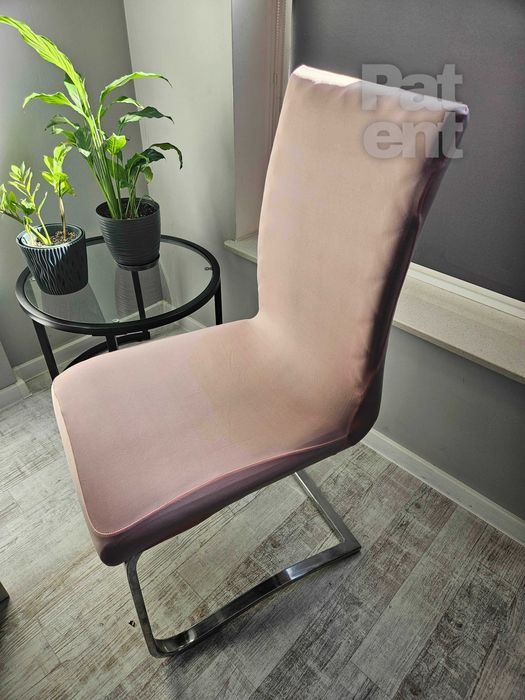 Pokrowce na krzesła elastyczne 4 sztuki różowe róż komplet