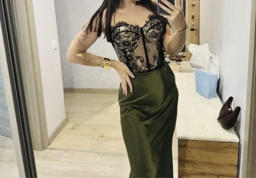 Корсет ажурный черный