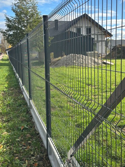 Ogrodzenie Panelowe TANIO ZESTAWY panel 3D słupek obejmy KOMPLET