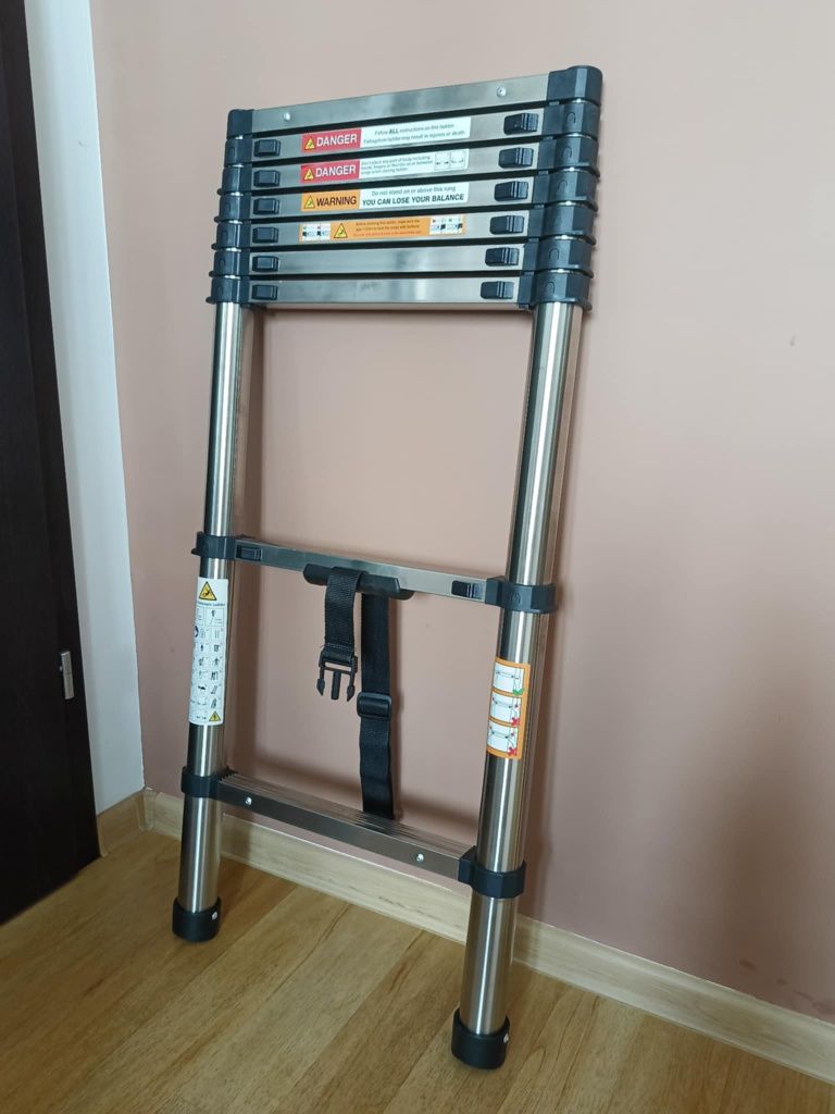 Drabina aluminiowa Teleskopowa 2,60m NOWA lekka Rozkładana