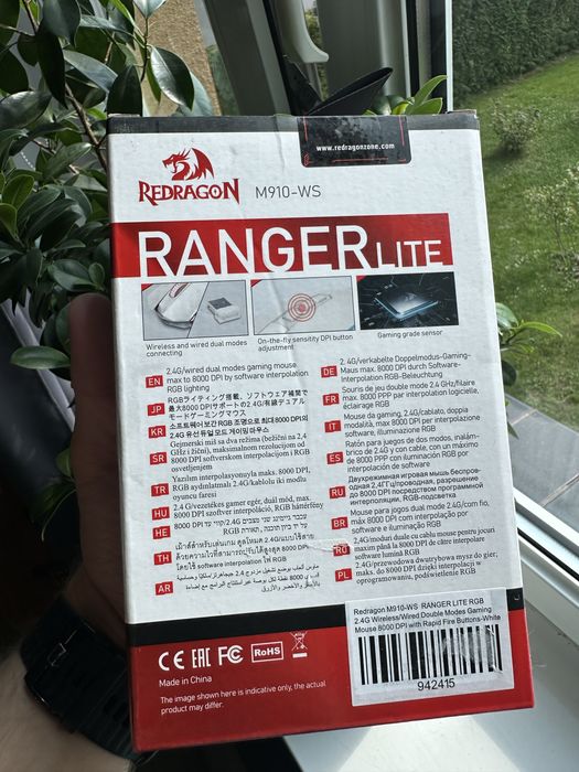 Mysz gamingowa Redragon M910-WS 2.4G bezprzewodowa/przewodowa RGB