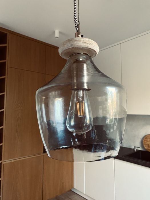 Lampa wiszaca dekoracyjna szklana klosz szklany