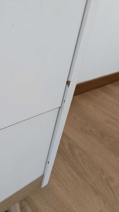Cómoda Infantil com 3 Gavetas Pés de Madeira 90x40x75,2cm Branco
