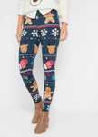 B.P.C legginsy granatowe ze świątecznym nadrukiem r.48/50
