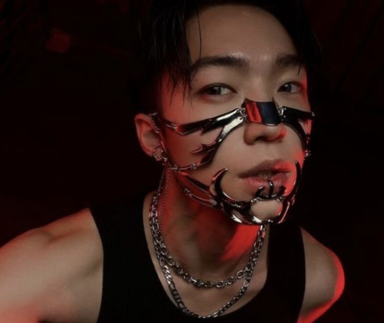 Металева декоративна маска в стилі кібепанк / фетиш / косплей