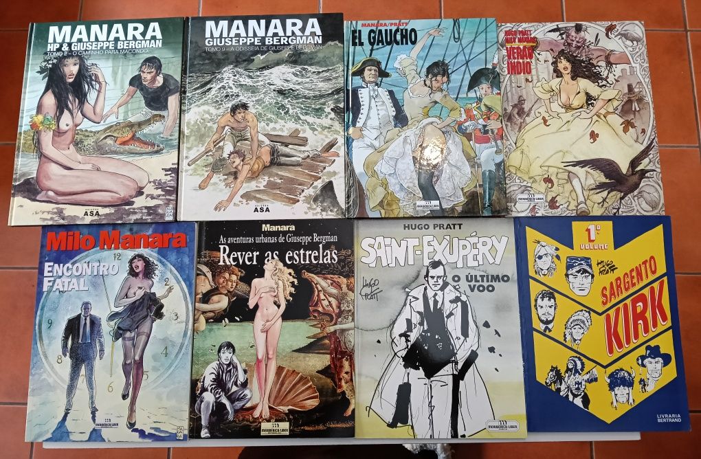 27 Livros de Milo Manara e Hugo Pratt (10 de capa dura)