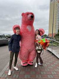 Белый розовый  медведь  гигантский Мишка Тедди 3 метра Экспресс поздра