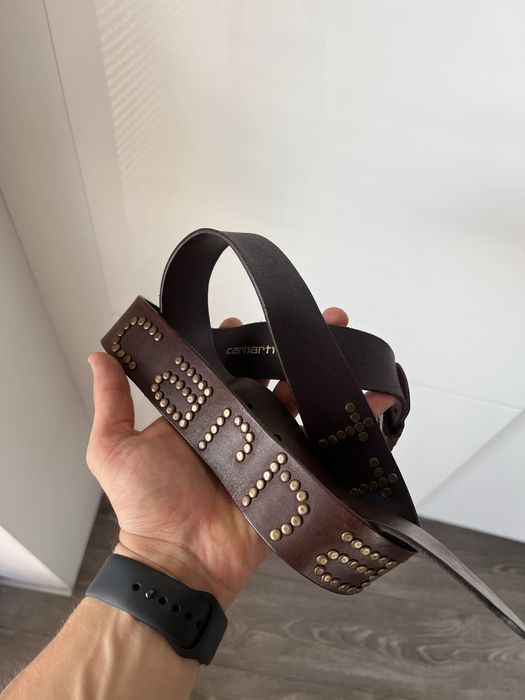 Pasek Skórzany Vintage Opium Y2k Carhartt Duże Logo Skateboard