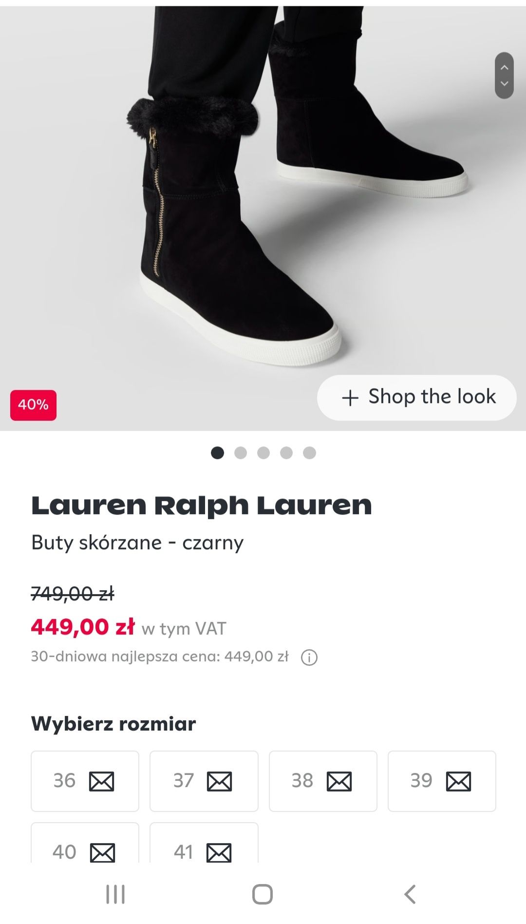 Czarne buty zimowe Ralph Lauren r.41 Nowe