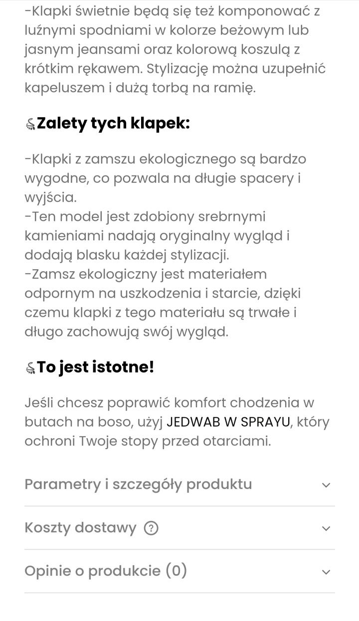 Klapki zamszowe z ozdobnymi kamieniami