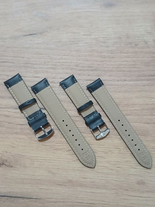 Черный ремешок ремінець для часов 20, 22 мм.