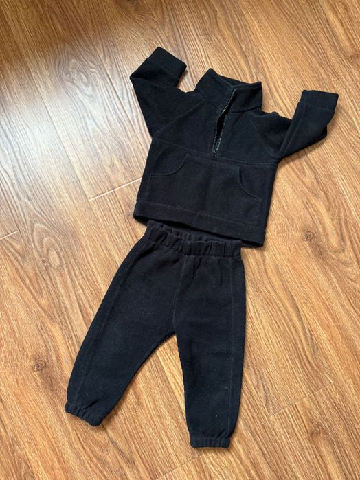 Чорний дитячий костюм, теплий костюм на зиму