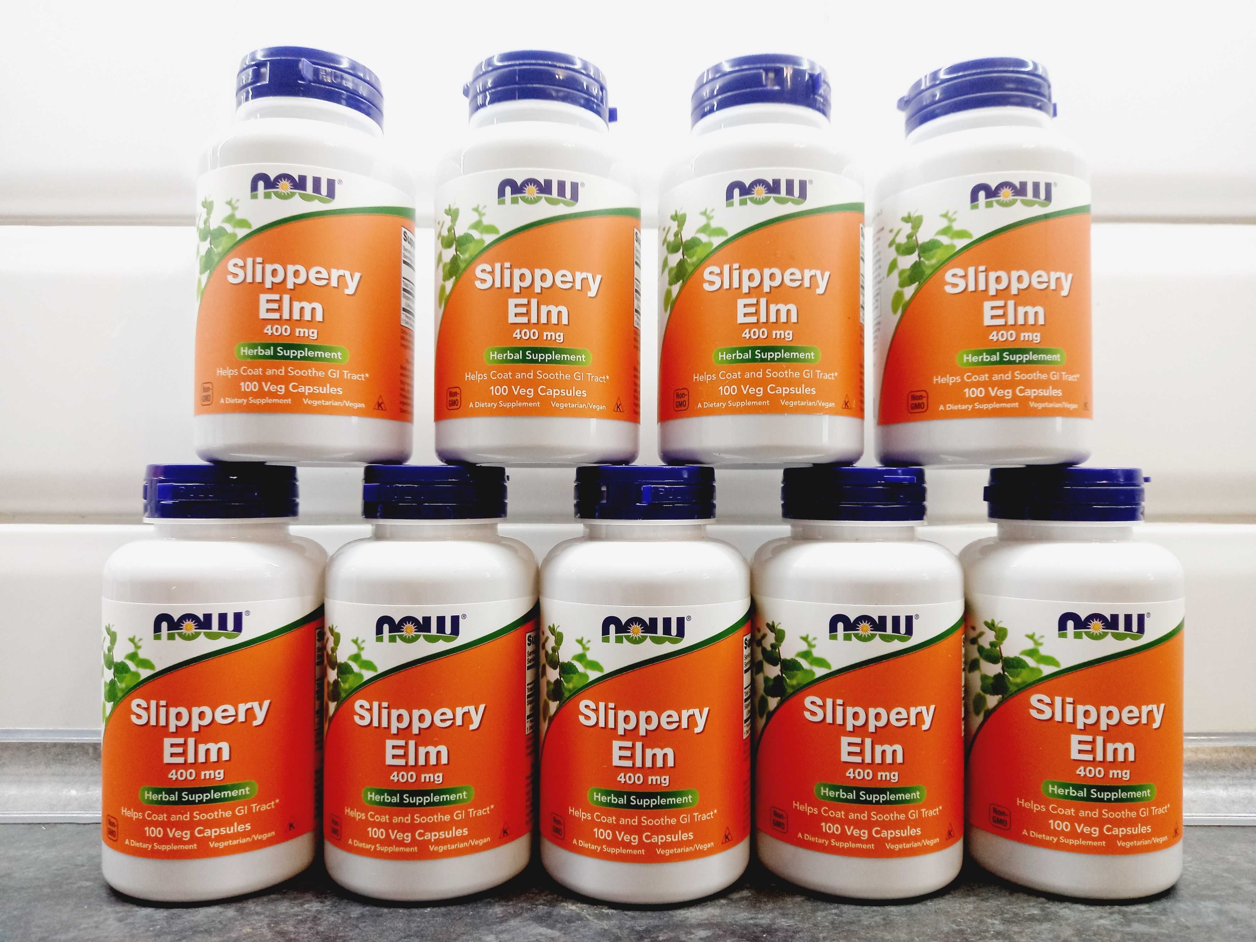 Now Foods, Slippery Elm 400 мг (100 капс), скользкий вяз, антиоксидант